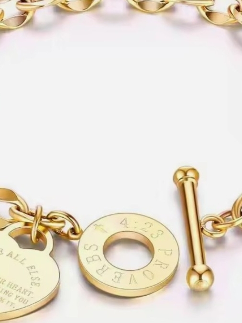 Gold Toggle Charm Bracelet
